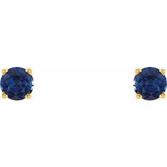 14K Yellow 4 mm Natural Blue Sapphire Earrings 14K Yellow 4 mm Natural Blue Sapphire Earrings