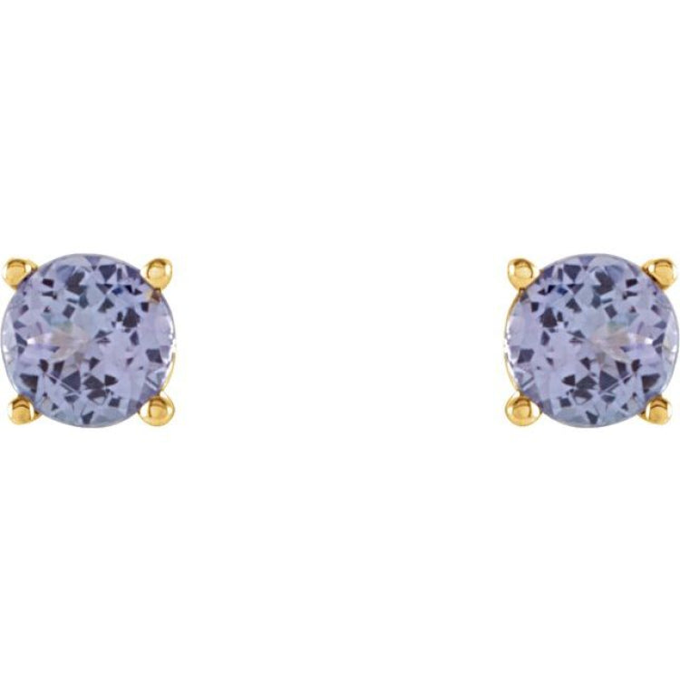 14K Yellow 4 mm Natural Tanzanite Stud Earrings 14K Yellow 4 mm Natural Tanzanite Stud Earrings
