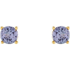 14K Yellow 4 mm Natural Tanzanite Stud Earrings 14K Yellow 4 mm Natural Tanzanite Stud Earrings