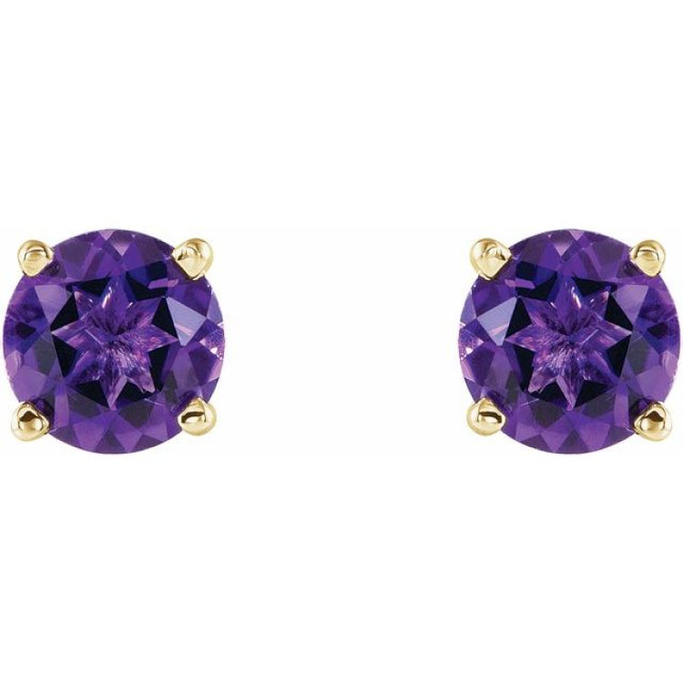 14K Yellow 5 mm Natural Amethyst Earrings 14K Yellow 5 mm Natural Amethyst Earrings
