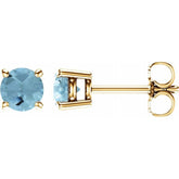 14K Yellow 5 mm Natural Aquamarine Earrings