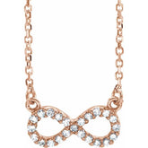 14K Rose 1/10 CTW Natural Diamond Infinity 16 1/2" Necklace