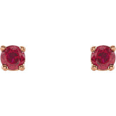 14K Rose 2.5 mm Natural Ruby Earrings