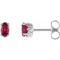 14K White Natural Mozambique Garnet Earrings 14K White Natural Mozambique Garnet Earrings