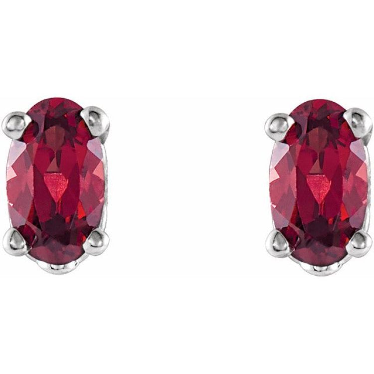 14K White Natural Mozambique Garnet Earrings 14K White Natural Mozambique Garnet Earrings