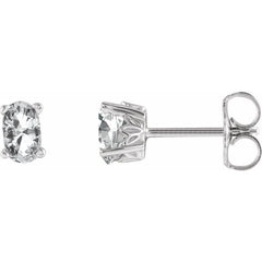 14K White Natural White Sapphire Earrings 14K White Natural White Sapphire Earrings