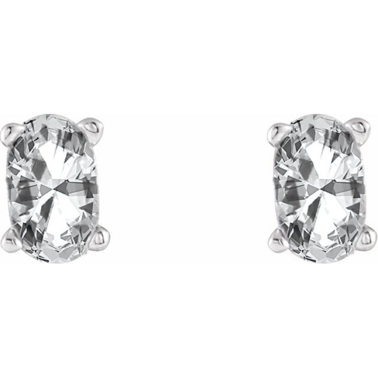 14K White Natural White Sapphire Earrings 14K White Natural White Sapphire Earrings