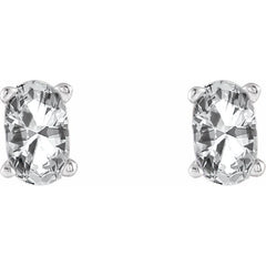 14K White Natural White Sapphire Earrings 14K White Natural White Sapphire Earrings