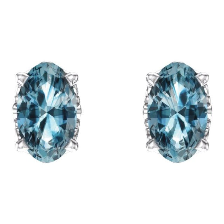 14K White Natural Sky Blue Topaz Earrings 14K White Natural Sky Blue Topaz Earrings