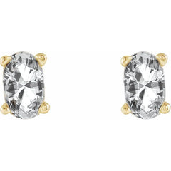 14K Yellow Natural White Sapphire Earrings 14K Yellow Natural White Sapphire Earrings