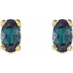 14K Yellow Lab-Grown Alexandrite Earrings 14K Yellow Lab-Grown Alexandrite Earrings