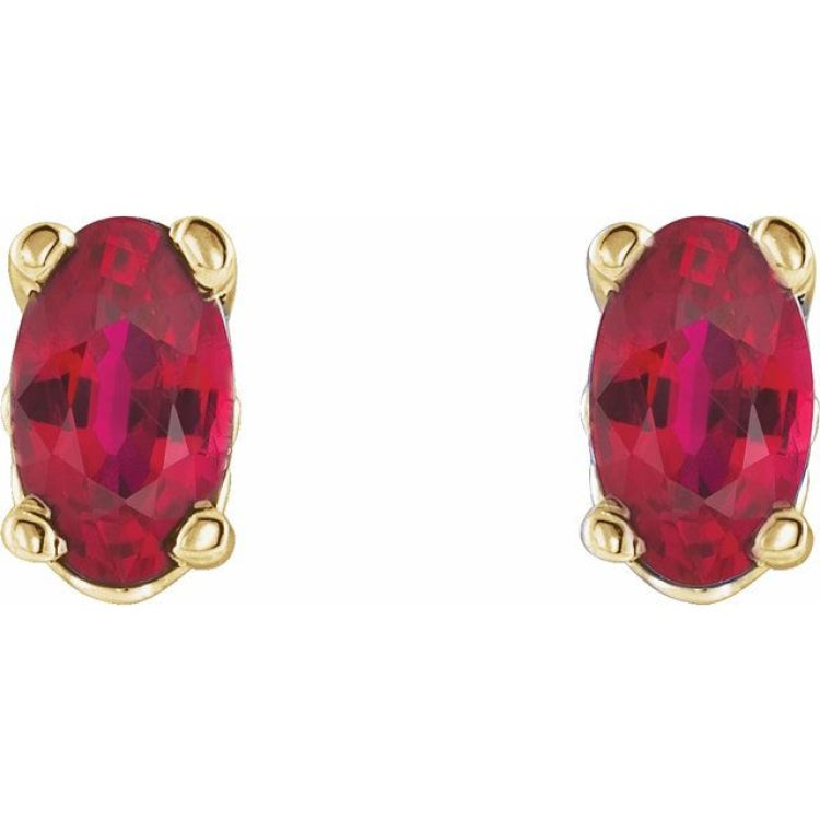 14K Yellow Lab-Grown Ruby Earrings 14K Yellow Lab-Grown Ruby Earrings