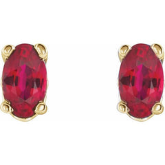 14K Yellow Lab-Grown Ruby Earrings 14K Yellow Lab-Grown Ruby Earrings