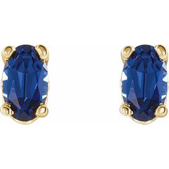 14K Yellow Lab-Grown Blue Sapphire Earrings 14K Yellow Lab-Grown Blue Sapphire Earrings