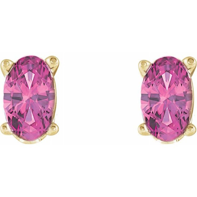 14K Yellow Natural Pink Tourmaline Earrings 14K Yellow Natural Pink Tourmaline Earrings