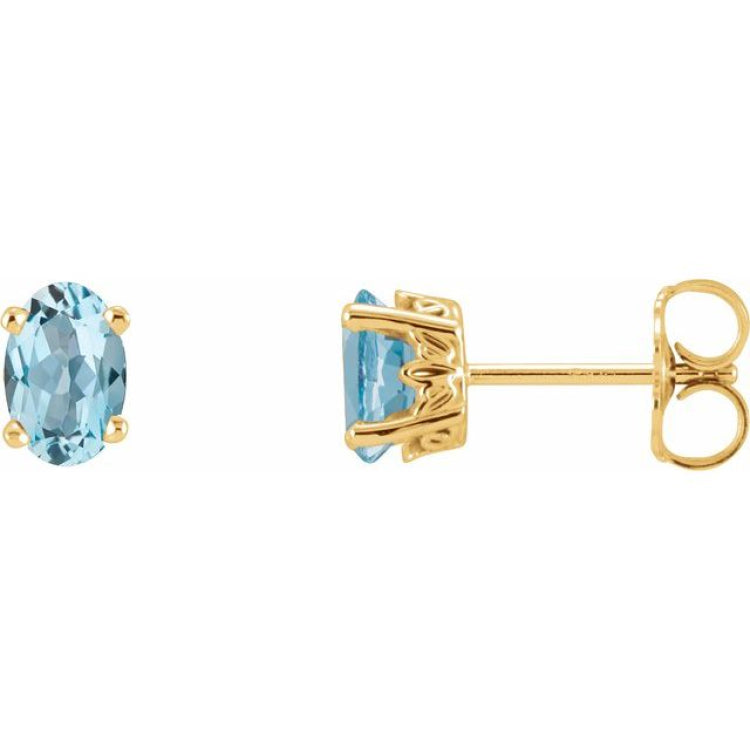 14K Yellow Natural Sky Blue Topaz Earrings 14K Yellow Natural Sky Blue Topaz Earrings