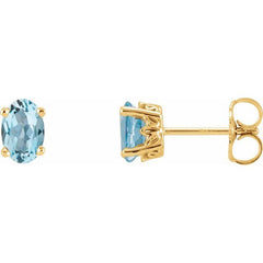 14K Yellow Natural Sky Blue Topaz Earrings 14K Yellow Natural Sky Blue Topaz Earrings