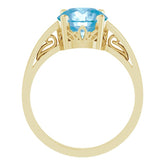 14K Yellow Natural Swiss Blue Topaz Ring