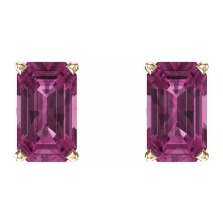 14K Yellow Natural Pink Tourmaline Earrings 14K Yellow Natural Pink Tourmaline Earrings