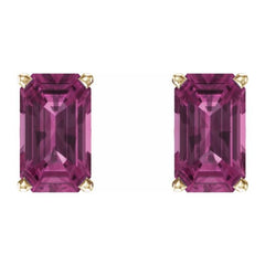 14K Yellow Natural Pink Tourmaline Earrings 14K Yellow Natural Pink Tourmaline Earrings