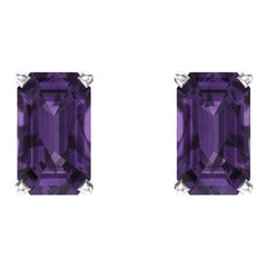 14K White Natural Amethyst Earrings 14K White Natural Amethyst Earrings