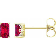 14K Yellow Lab-Grown Ruby Earrings 14K Yellow Lab-Grown Ruby Earrings