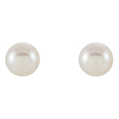 14K Yellow Cultured White Freshwater Pearl Earrings 14K Yellow Cultured White Freshwater Pearl Earrings