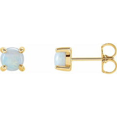 14K Yellow 5 mm Natural White Opal Earrings 14K Yellow 5 mm Natural White Opal Earrings