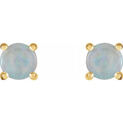 14K Yellow 6 mm Natural White Opal Earrings 14K Yellow 6 mm Natural White Opal Earrings