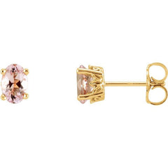 14K Yellow Natural Pink Morganite Earrings 14K Yellow Natural Pink Morganite Earrings