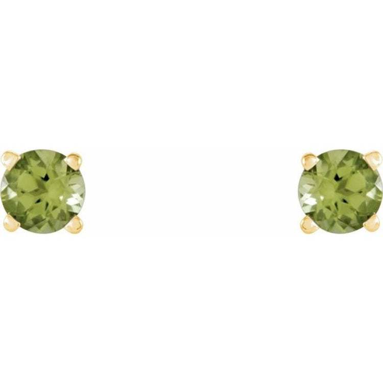 14K Yellow 4 mm Natural Peridot Stud Earrings 14K Yellow 4 mm Natural Peridot Stud Earrings