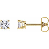 14K Yellow 4 mm Natural White Sapphire Earrings