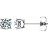 14K White 5 mm Natural White Sapphire Earrings
