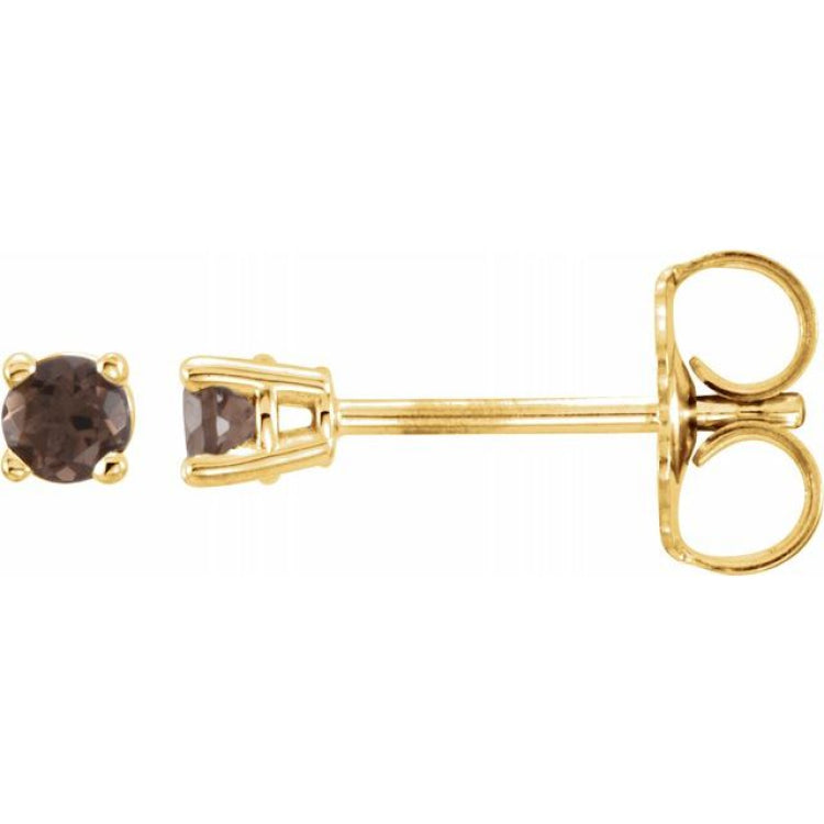 14K Yellow 2.5 mm Natural Smoky Quartz Stud Earrings 14K Yellow 2.5 mm Natural Smoky Quartz Stud Earrings