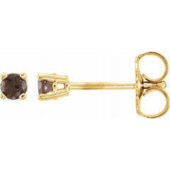 14K Yellow 2.5 mm Natural Smoky Quartz Stud Earrings 14K Yellow 2.5 mm Natural Smoky Quartz Stud Earrings