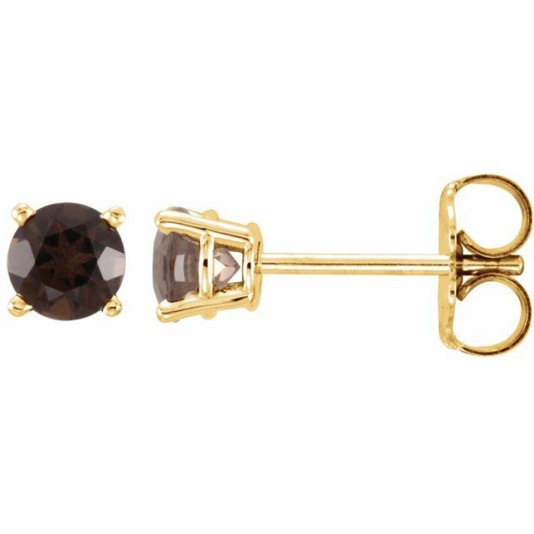 14K Yellow 4 mm Natural Smoky Quartz Stud Earrings 14K Yellow 4 mm Natural Smoky Quartz Stud Earrings