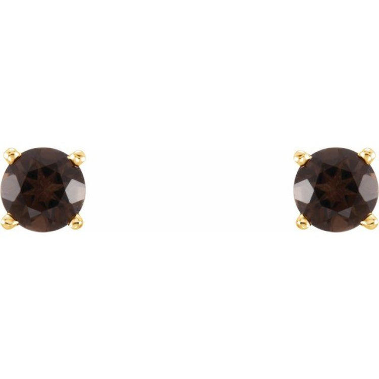 14K Yellow 4 mm Natural Smoky Quartz Stud Earrings 14K Yellow 4 mm Natural Smoky Quartz Stud Earrings
