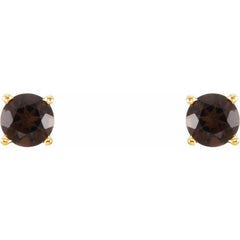 14K Yellow 4 mm Natural Smoky Quartz Stud Earrings 14K Yellow 4 mm Natural Smoky Quartz Stud Earrings