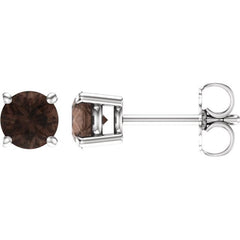 14K White 5 mm Natural Smoky Quartz Earrings 14K White 5 mm Natural Smoky Quartz Earrings