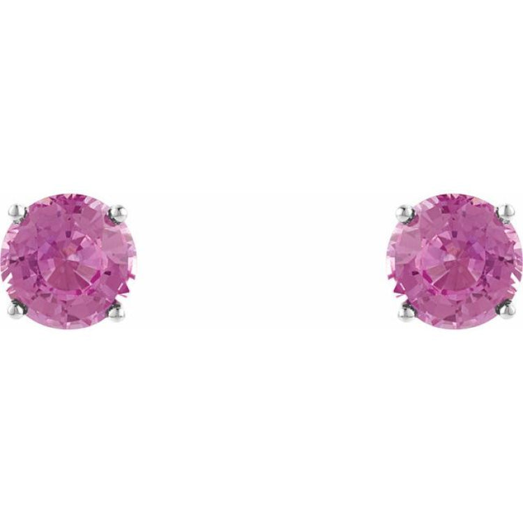 14K White 5 mm Natural Pink Tourmaline Stud Earrings 14K White 5 mm Natural Pink Tourmaline Stud Earrings
