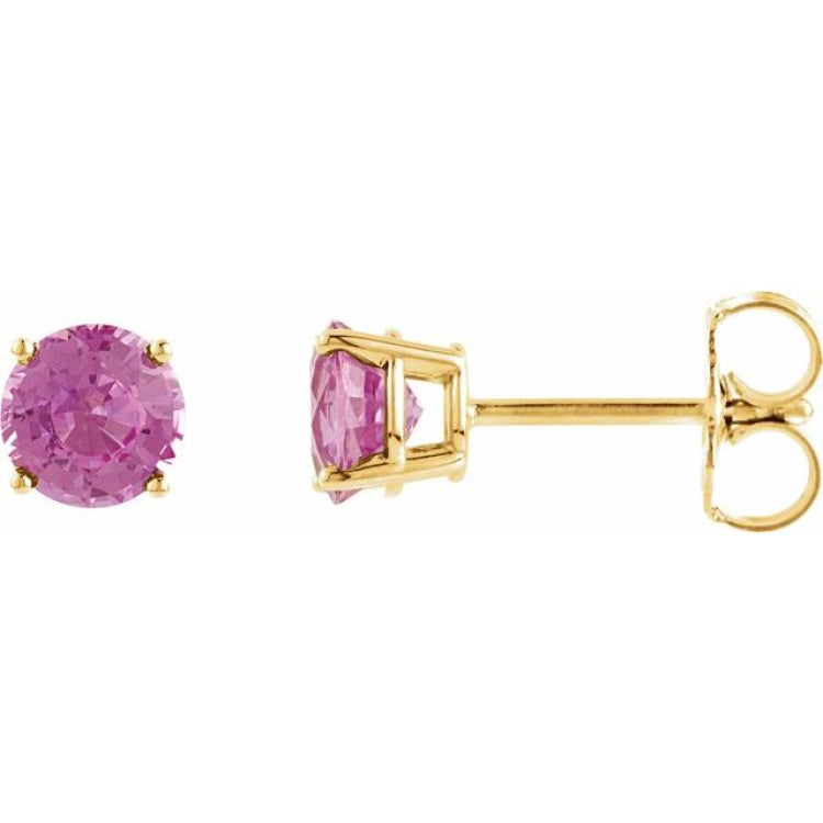 14K Yellow 5 mm Natural Pink Tourmaline Stud Earrings 14K Yellow 5 mm Natural Pink Tourmaline Stud Earrings