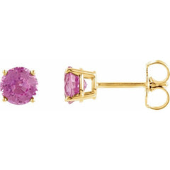 14K Yellow 5 mm Natural Pink Tourmaline Stud Earrings 14K Yellow 5 mm Natural Pink Tourmaline Stud Earrings