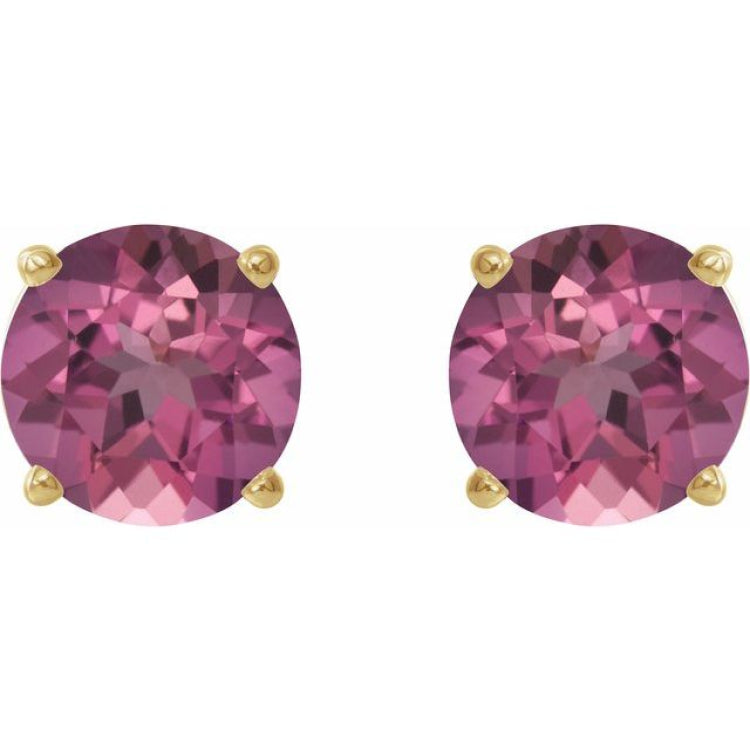 14K Yellow 5 mm Natural Pink Tourmaline Stud Earrings 14K Yellow 5 mm Natural Pink Tourmaline Stud Earrings
