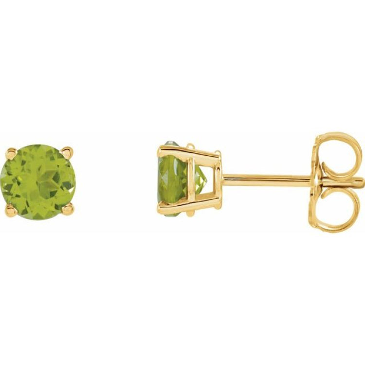 14K Yellow 5 mm Natural Peridot Earrings 14K Yellow 5 mm Natural Peridot Earrings