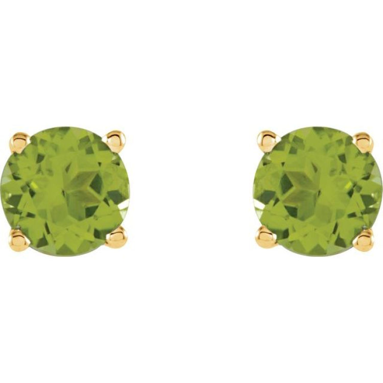 14K Yellow 5 mm Natural Peridot Earrings 14K Yellow 5 mm Natural Peridot Earrings