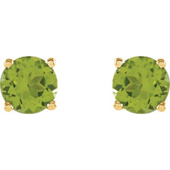 14K Yellow 5 mm Natural Peridot Earrings 14K Yellow 5 mm Natural Peridot Earrings