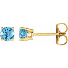 14K Yellow 4 mm Natural Sky Blue Topaz Stud Earrings 14K Yellow 4 mm Natural Sky Blue Topaz Stud Earrings