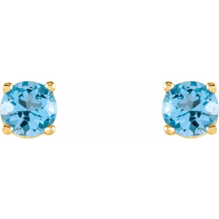 14K Yellow 4 mm Natural Sky Blue Topaz Stud Earrings 14K Yellow 4 mm Natural Sky Blue Topaz Stud Earrings