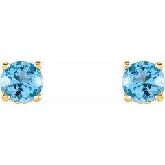 14K Yellow 4 mm Natural Sky Blue Topaz Stud Earrings 14K Yellow 4 mm Natural Sky Blue Topaz Stud Earrings