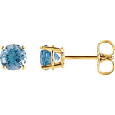 14K Yellow 5 mm Natural Swiss Blue Topaz Earrings